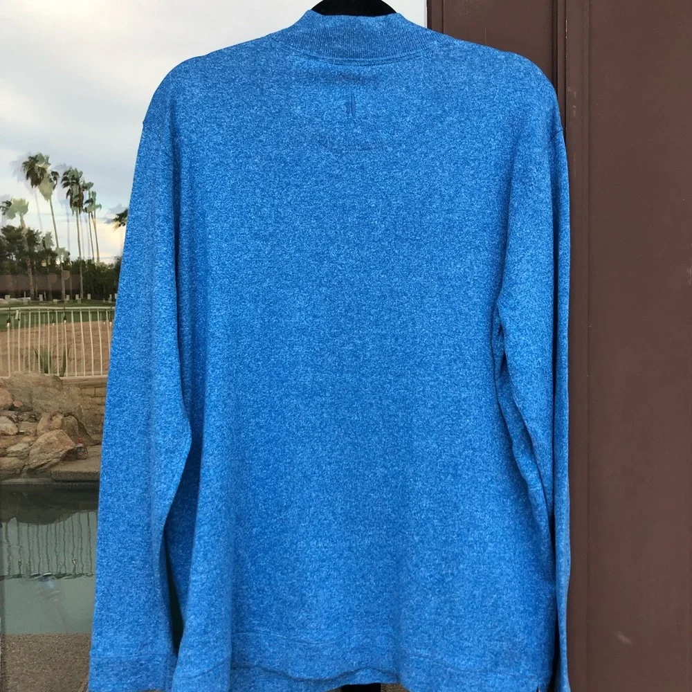 Johnnie-O Ash Cotton & Linen Henley Sweater Oceanside Blue M
